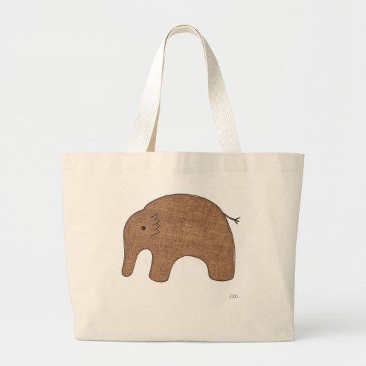 Cute Canvas Tas - Baby olifant #1-Erin Brie Art (Voorkant)