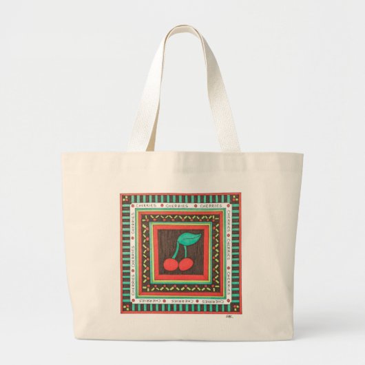 Cute Canvas Tas - Cherries - Erin Brie Art (Voorkant)