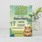 Cute CAPIBARA Invitation Kaart (Staand voorkant)