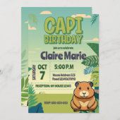Cute CAPIBARA Invitation Kaart (Voorkant / Achterkant)