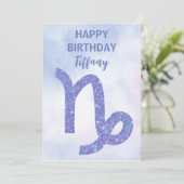 Cute Capricorn Astrology Custom Happy Birthday Kaart (Staand voorkant)