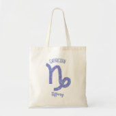 Cute Capricorn Astrology Sign Paars Gepersonalisee Tote Bag (Voorkant)