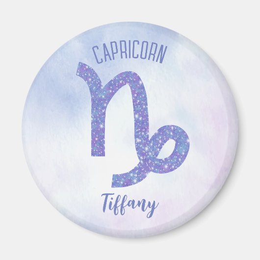 Cute Capricorn Astrology Sign Speciaal Paars Magneet (Voorkant)