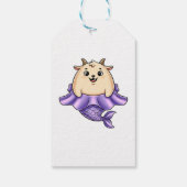 Cute Capricorn Cartoon – Whimsical Zodiac Cadeaulabel (Achterkant)