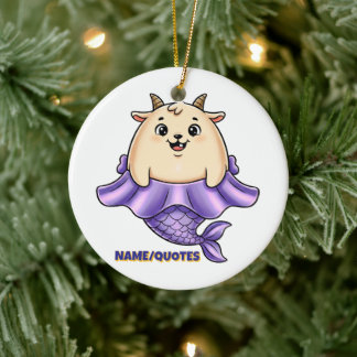 Cute Capricorn Cartoon – Whimsical Zodiac Keramisch Ornament