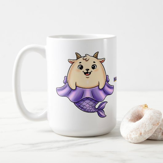 Cute Capricorn Cartoon – Whimsical Zodiac Koffiemok (Met donut)
