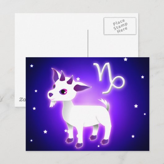 Cute Capricorn Zodiac Briefkaart (Voorkant / Achterkant)