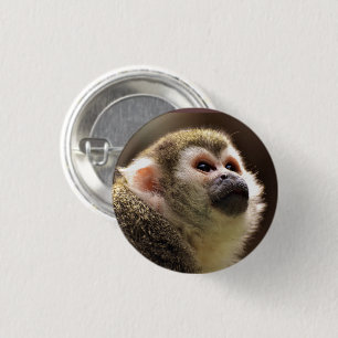 Cute Capuchin Monkey Face Ronde Button 3,2 Cm