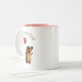Cute Capybara Always Chill Valentine Coffee Mug Tweekleurige Koffiemok (Voorkant links)
