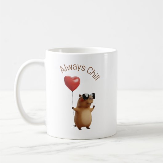 Cute Capybara Always Chill Valentine Coffee Mug Tweekleurige Koffiemok (Links)
