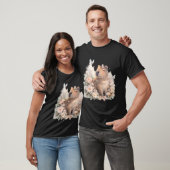 Cute Capybara Among Blooming Flowers T-shirt (Unisex)
