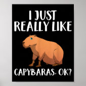 Cute Capybara Art For Men Women Kids Animal Rodent Poster (Voorkant)