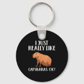 Cute Capybara Art For Men Women Kids Animal Rodent Sleutelhanger (Voorkant)