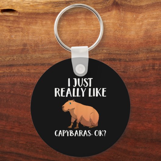 Cute Capybara Art For Men Women Kids Animal Rodent Sleutelhanger (Voorkant)
