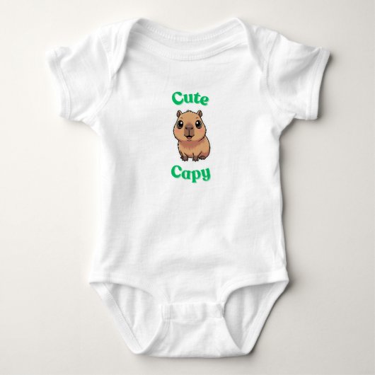 Cute Capybara Baby Bodysuit | Grappig Dieren Baby (Voorkant)