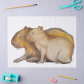Cute Capybara Baby Moeder Waterverf Nursery DIY Tissuepapier (Craft)