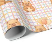 Cute Capybara Baby Shower Cadeaupapier (Rol Hoek)