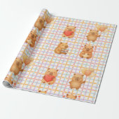 Cute Capybara Baby Shower Cadeaupapier (Uitgerold)