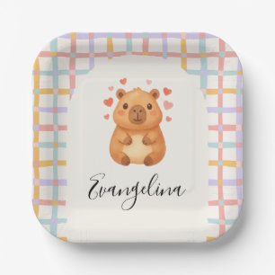 Cute Capybara Baby Shower Papieren Bordje
