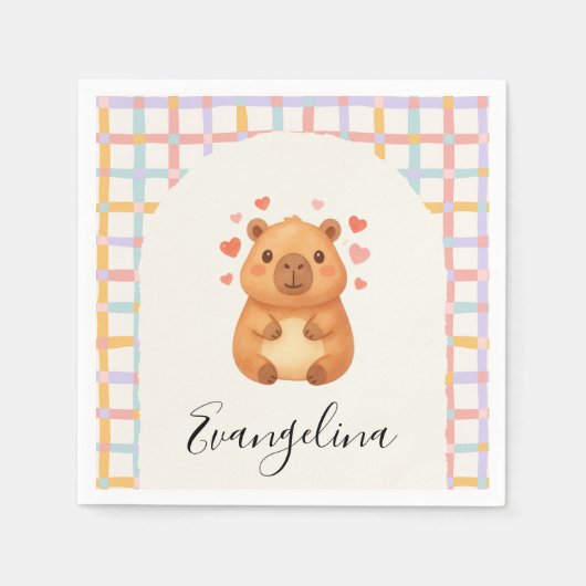 Cute Capybara Baby Shower Servet (Voorkant)