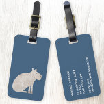 Cute Capybara Bagagelabel<br><div class="desc">Een leuk waterverf capybara op een blauwgroen groene achtergrond voor dierenliefhebbers en wildlife om echt uit de menigte te te komen. Originele kunst van Nic Squirrell. Verander de details op het omgekeerde om te personaliseren.</div>