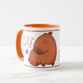 Cute Capybara Black oranje Mok (Voorkant links)