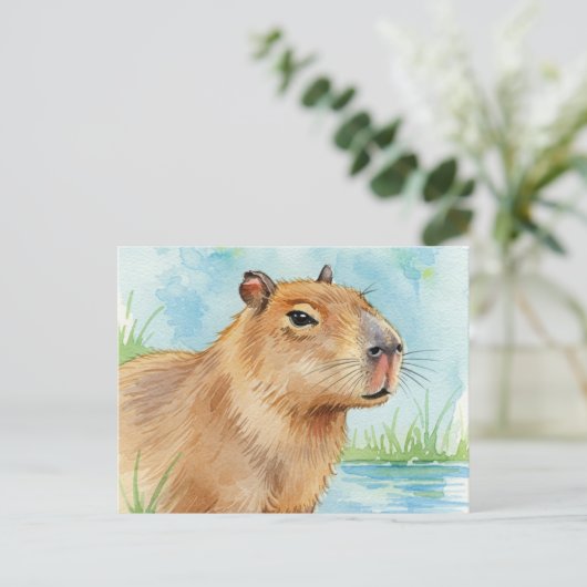 Cute Capybara Briefkaart (Staand voorkant)