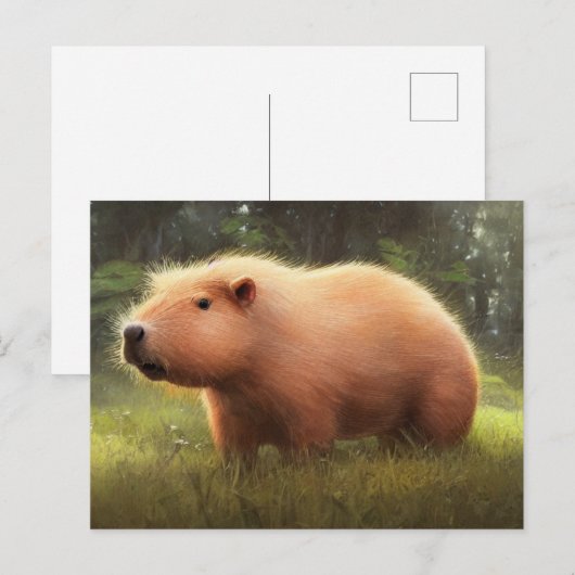 Cute Capybara Briefkaart (Voorkant / Achterkant)