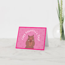 Cute Capybara "Capy Valentijnsdag!" Kaart | Roze