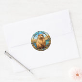 Cute Capybara: Charme voor Capybara-fans Ronde Sticker (Envelop)