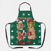 Cute Capybara Christmas Lights Festive Party Schort (Voorkant)