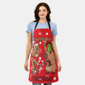 Cute Capybara Christmas Lights Festive Party Schort (Gedragen)