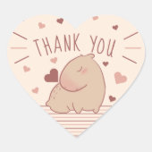 Cute Capybara dank je Sticker (Voorkant)