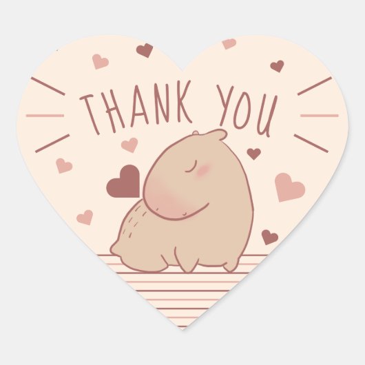 Cute Capybara dank je Sticker (Voorkant)