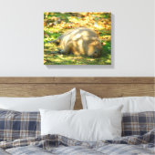Cute Capybara Dreams in de zomer van de zon Canvas Afdruk (Insitu (Slaapkamer))