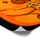 Cute Capybara Drinking Bubble Tea And Axolotl Kawa Poster (Hoek)