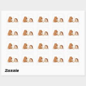 Cute Capybara Egeltje Theetijd Vrienden Sticker (Vel)