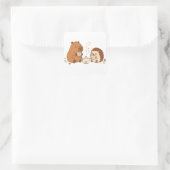 Cute Capybara Egeltje Theetijd Vrienden Sticker (Tas)