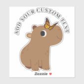 Cute Capybara en Butterfly Sticker (Vel)