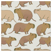Cute Capybara Fabric Stof (Close Up)