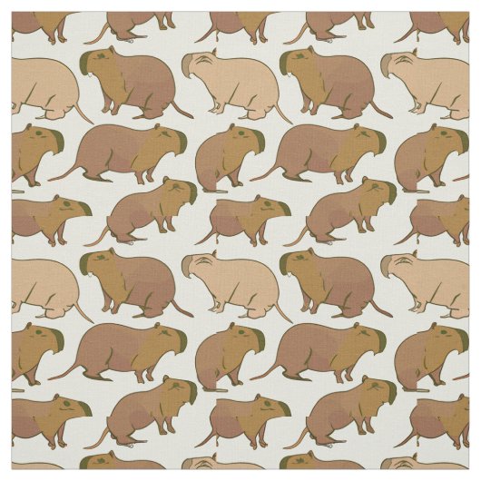Cute Capybara Fabric Stof (Swatch)