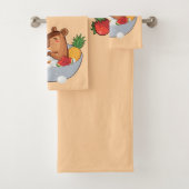 Cute Capybara Fruit Bath Spa Day Kawaii Animal Ill Bad Handdoek (Insitu)