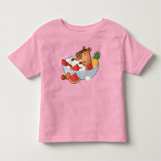 Cute Capybara Fruit Bath Spa Day Kawaii Animal Ill Kinder Shirts (Voorkant)