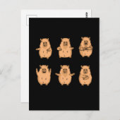 Cute Capybara Gift Women Kinder Capybara Briefkaart (Voorkant / Achterkant)
