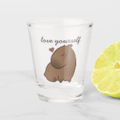 Cute capybara goot kussen T-Shirt Shot Glas (Voorkant)