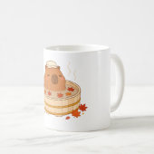 Cute Capybara Herfst Onsen Esdoornblad Mok (Voorkant rechts)