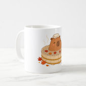 Cute Capybara Herfst Onsen Esdoornblad Mok (Voorkant links)