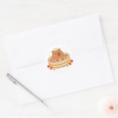 Cute Capybara Herfst Onsen Esdoornblad Sticker (Envelop)