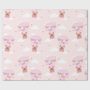 Cute Capybara-hete luchtballon Cadeaupapier