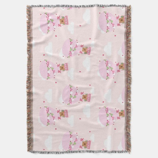 Cute Capybara Hot Air Balloon Deken (Voorkant Verticaal)